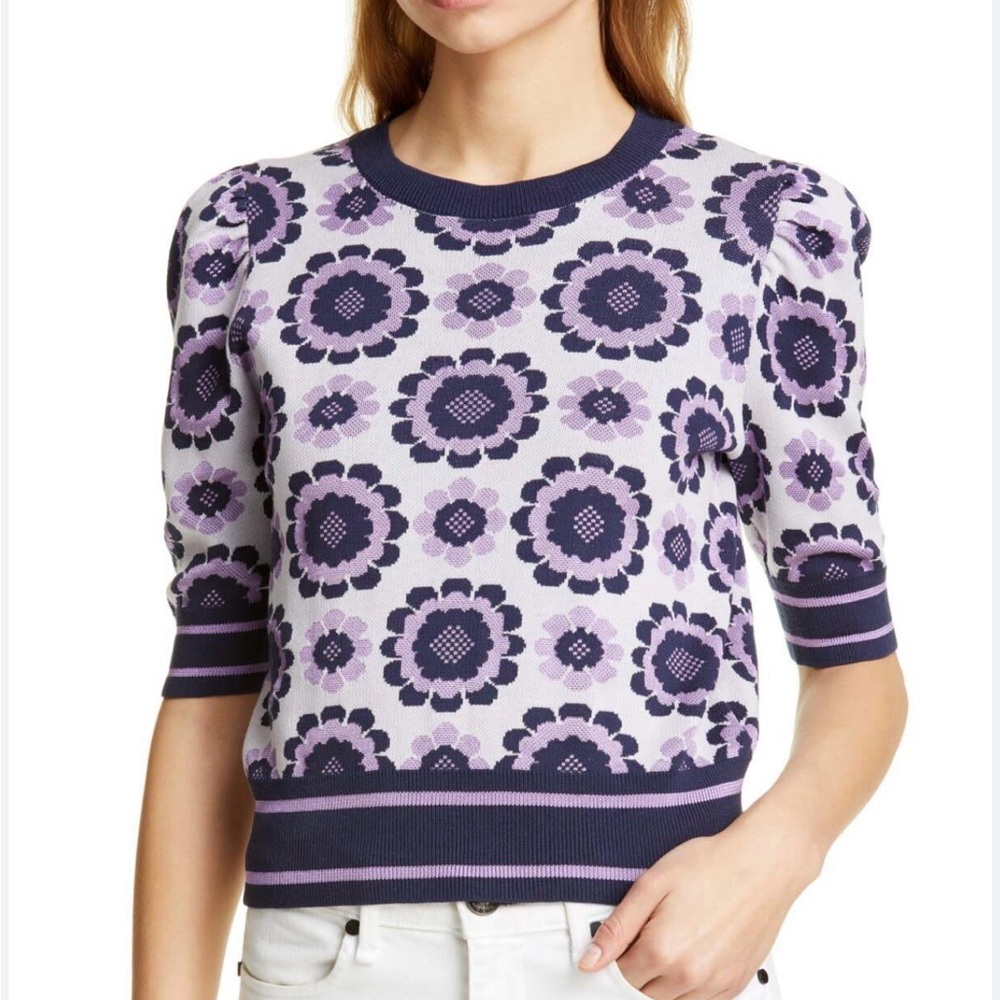 Kate Spade Floral Patterned Sweater. Load and navy just in time for spring